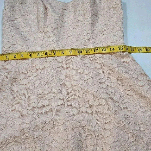 David's Bridal Pink Dress Strapless Short Lace  Womens Size 10 - Picture 10 of 13